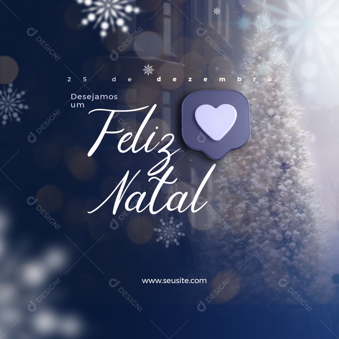 Desejamos Um Feliz Natal 25 De Dezembro Social Media PSD Editável
