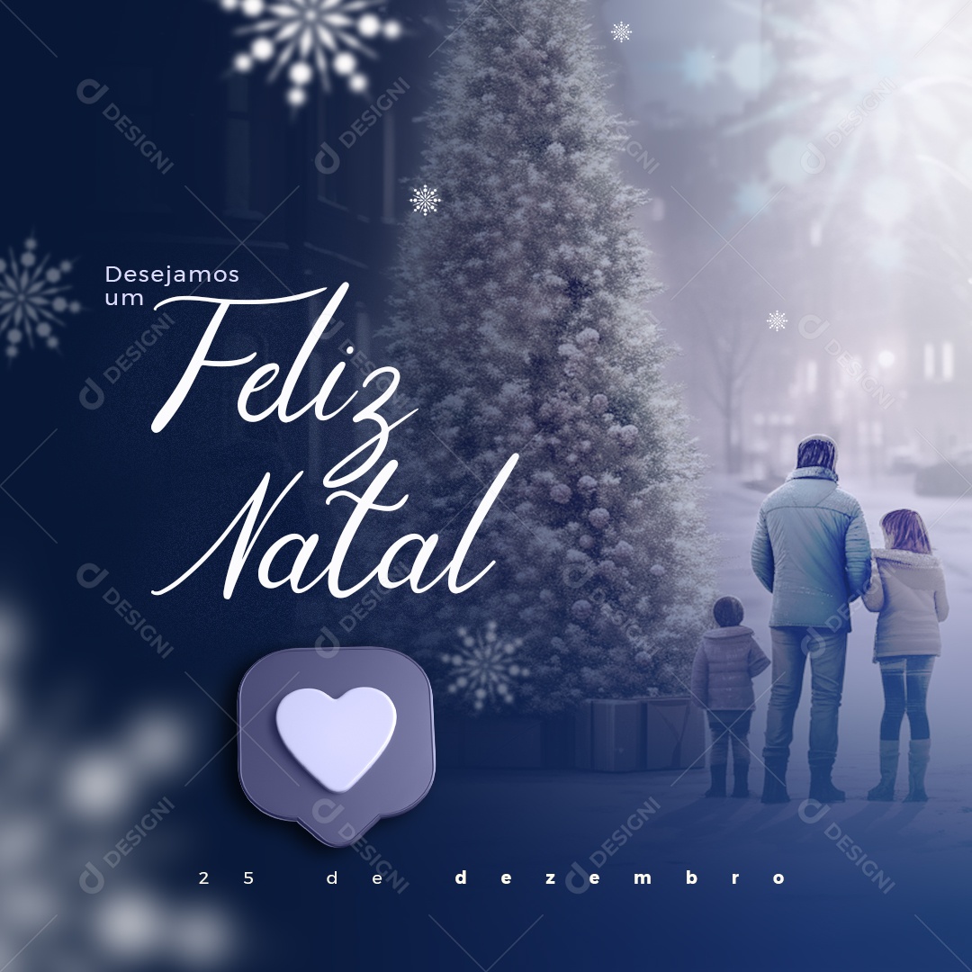 Feliz Natal 25 De Dezembro Social Media PSD Editável