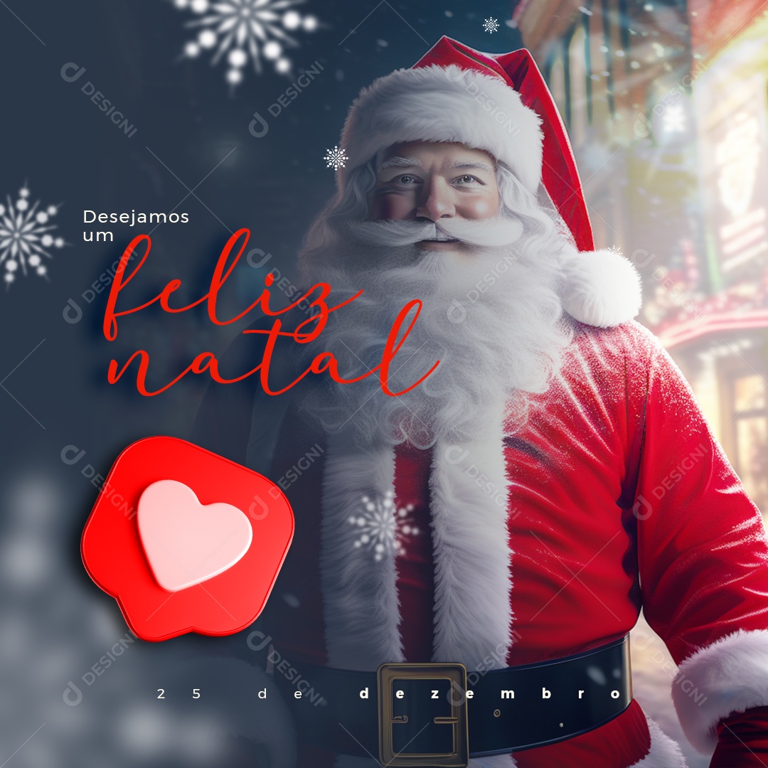 Social Media Desejamos um Feliz Natal PSD Editável