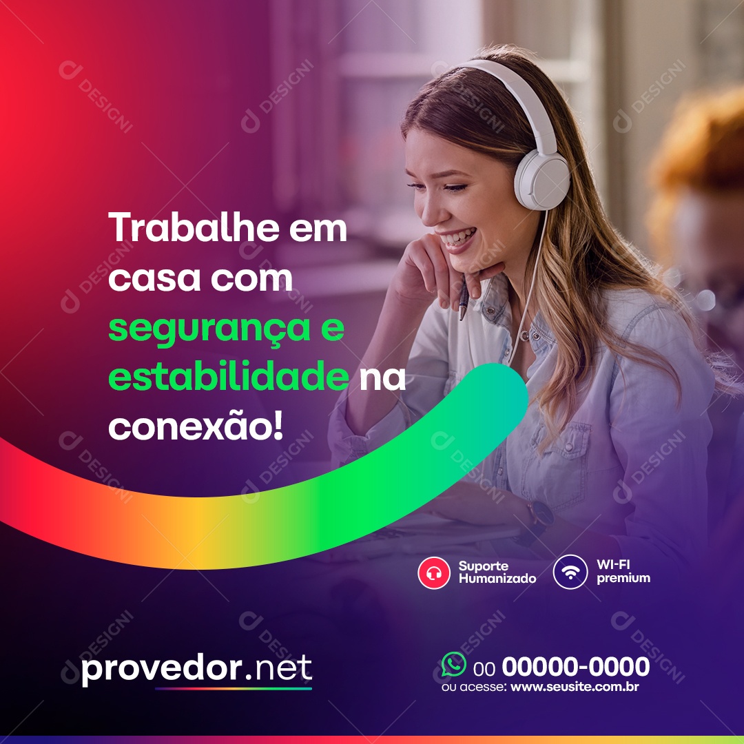 Segurança e Estabilidade Na Conexão Social Media PSD Editável