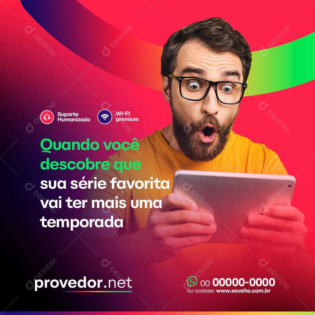 Social Media Internet Filmes Provedor PSD Editável