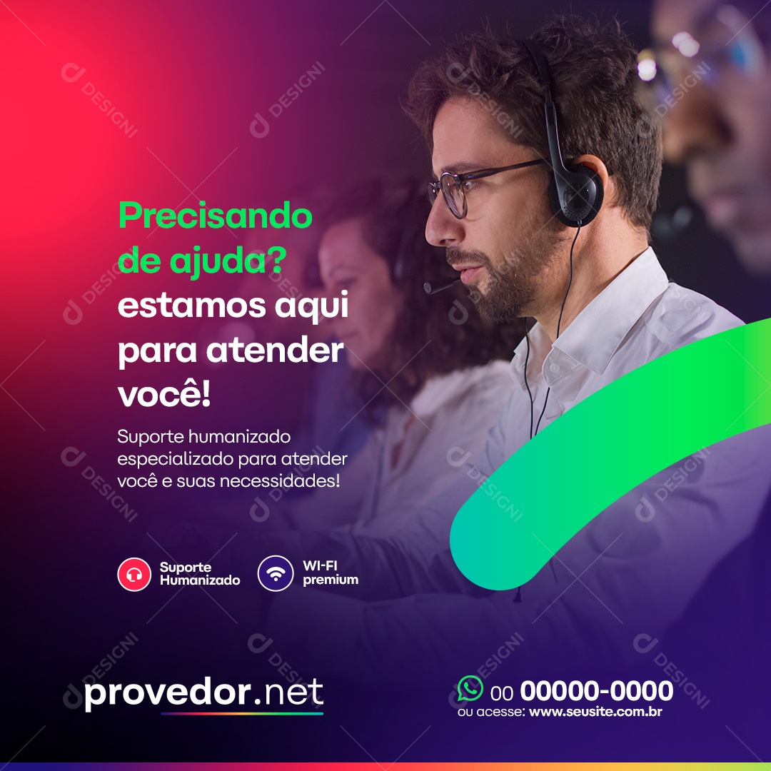 Suporte Especializado Para Atender Você Internet Social Media PSD Editável
