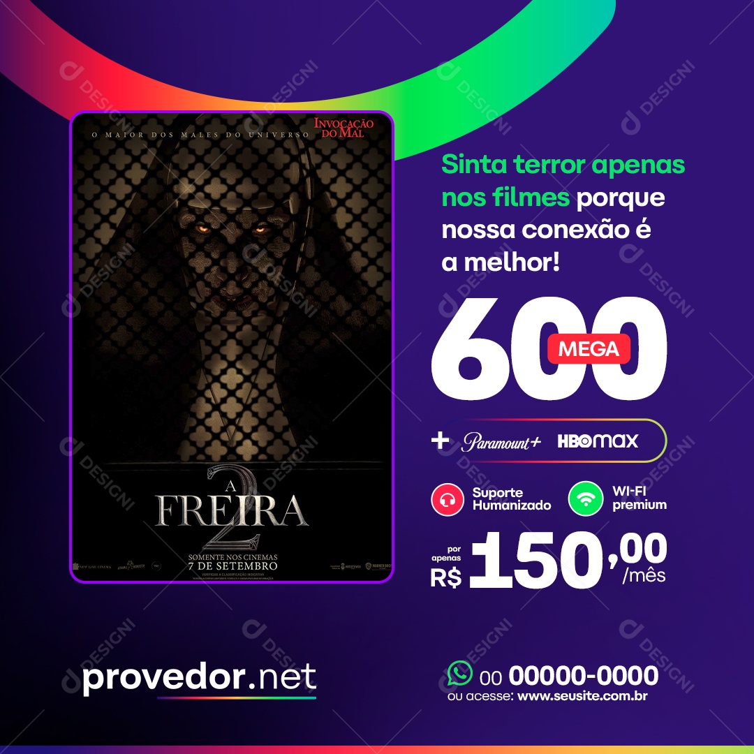 Sinta Terror Apenas Nos Filmes Concexão é a Melhor Social Media PSD Editável