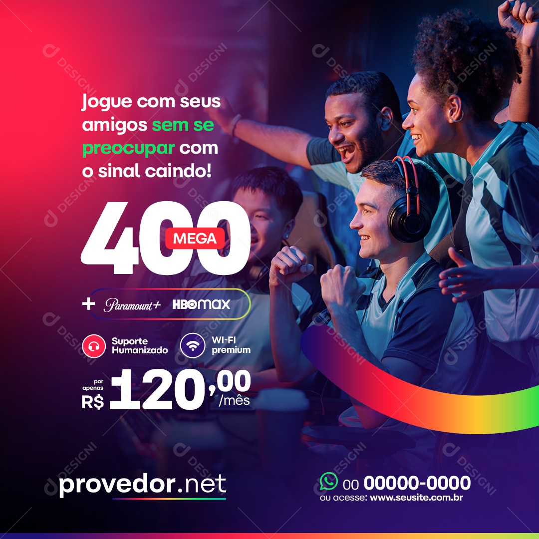 Jogue Com Seus Amigos Sem Se Preocupar Internet Social Media PSD Editável