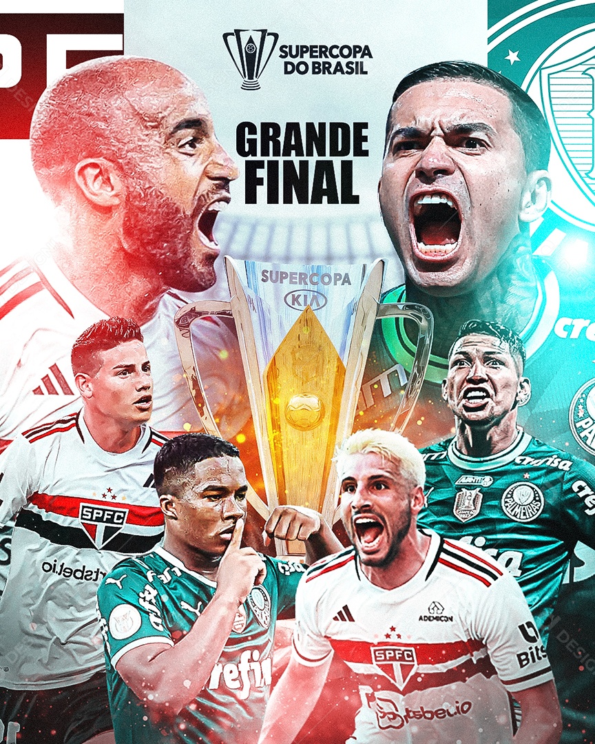 Social Media Flyer Futebol Grande Final São Paulo x Palmeiras PSD Editável
