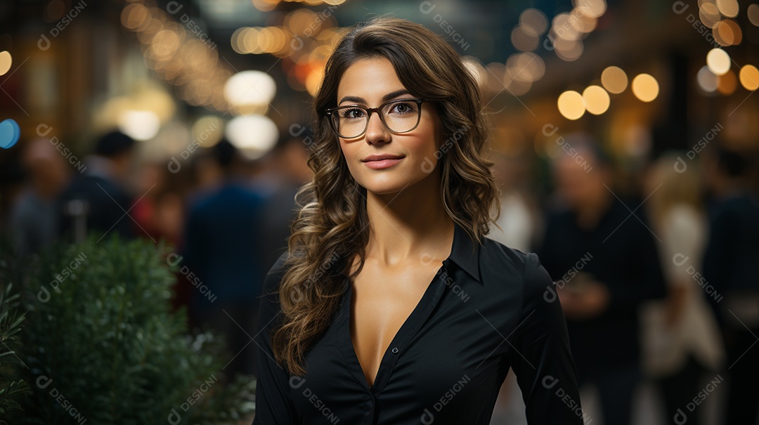 Uma gerente engaja o público com perguntas perspicazes no seminário de negócios no centro de convenções