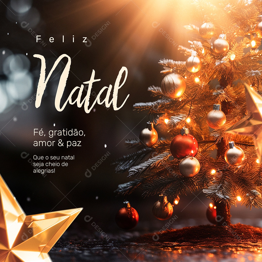 Social Media Feliz Natal Fé Gratidão Amor e Paz PSD Editável