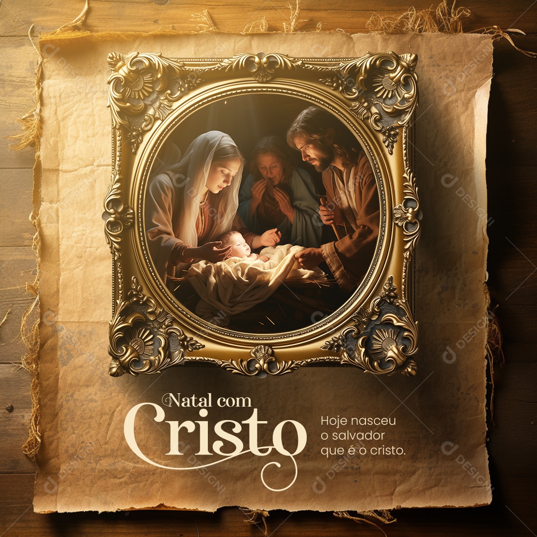 Social Media Natal Com Cristo Hoje Nasceu o Salvador PSD Editável