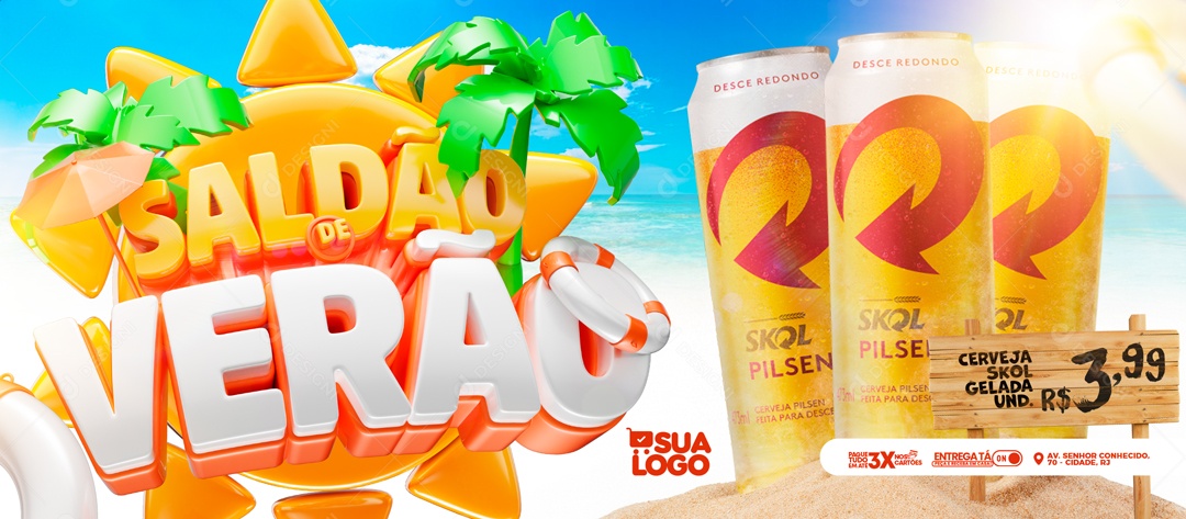 Banner Saldão De Verão Distribuidora Social Media PSD Editável