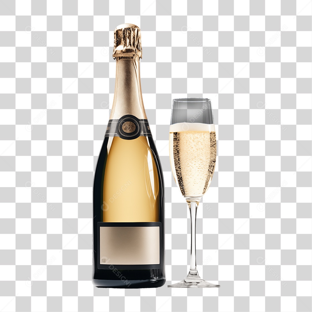 Champanhe com Taças PNG Transparente