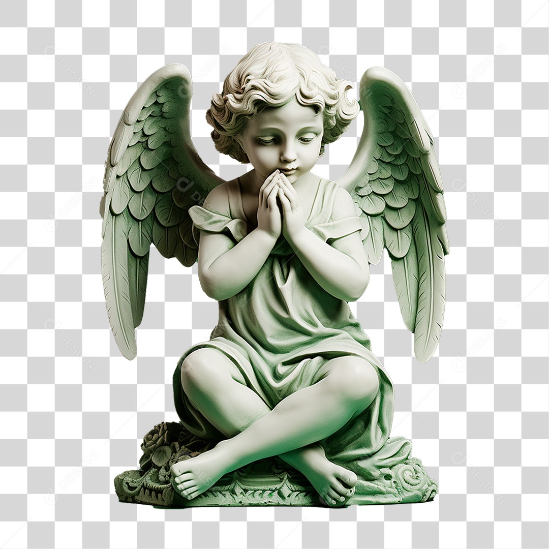 Estátua de Anjo Bebê Moldura PNG Transparente