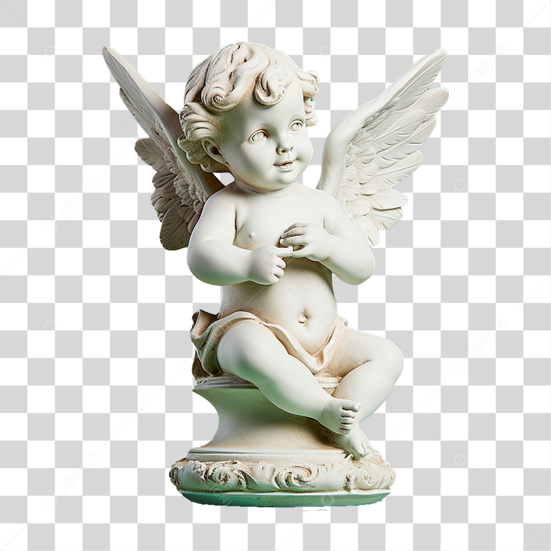 Estátua de Anjo Bebê Moldura PNG Transparente