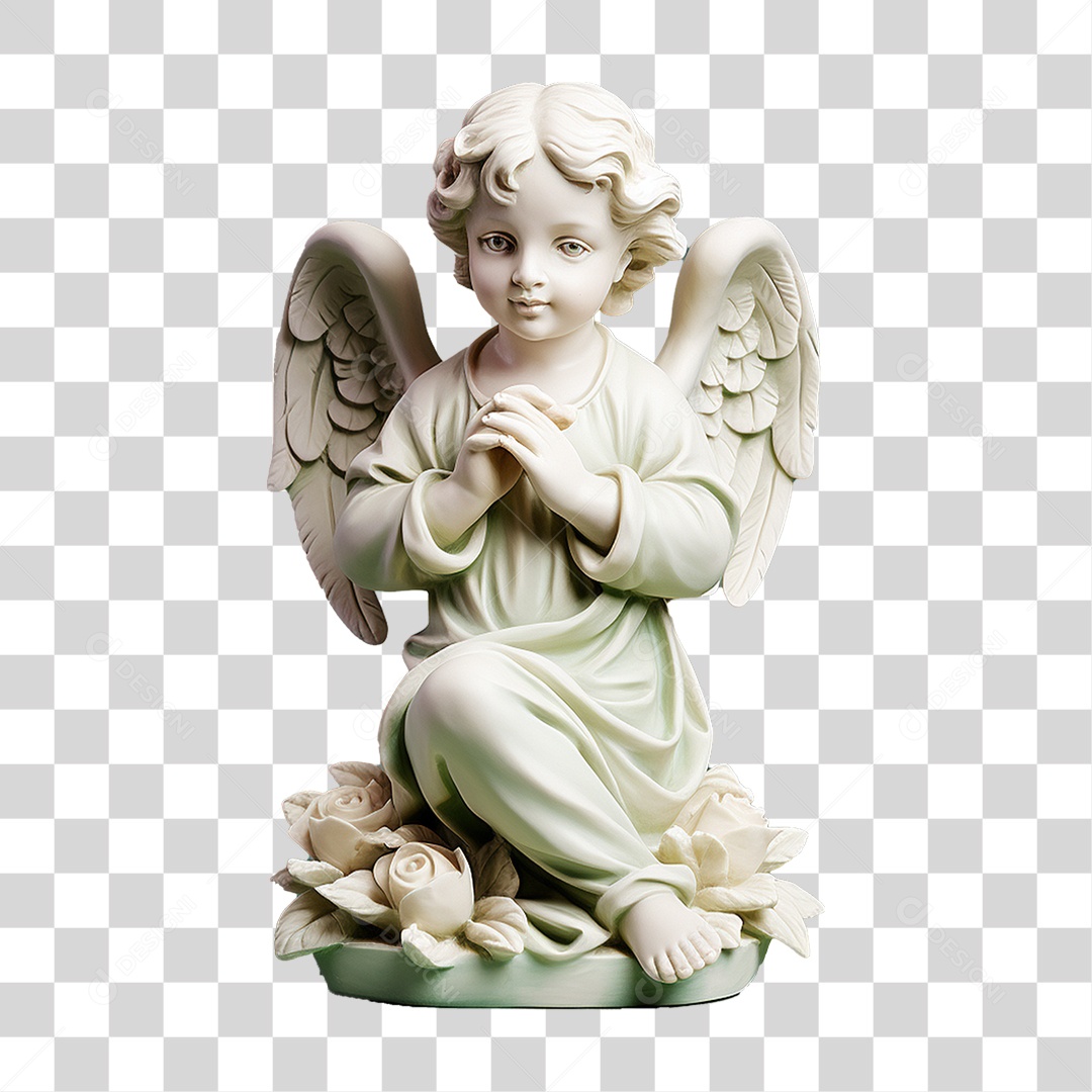 Estátua de Anjo Bebê Moldura PNG Transparente