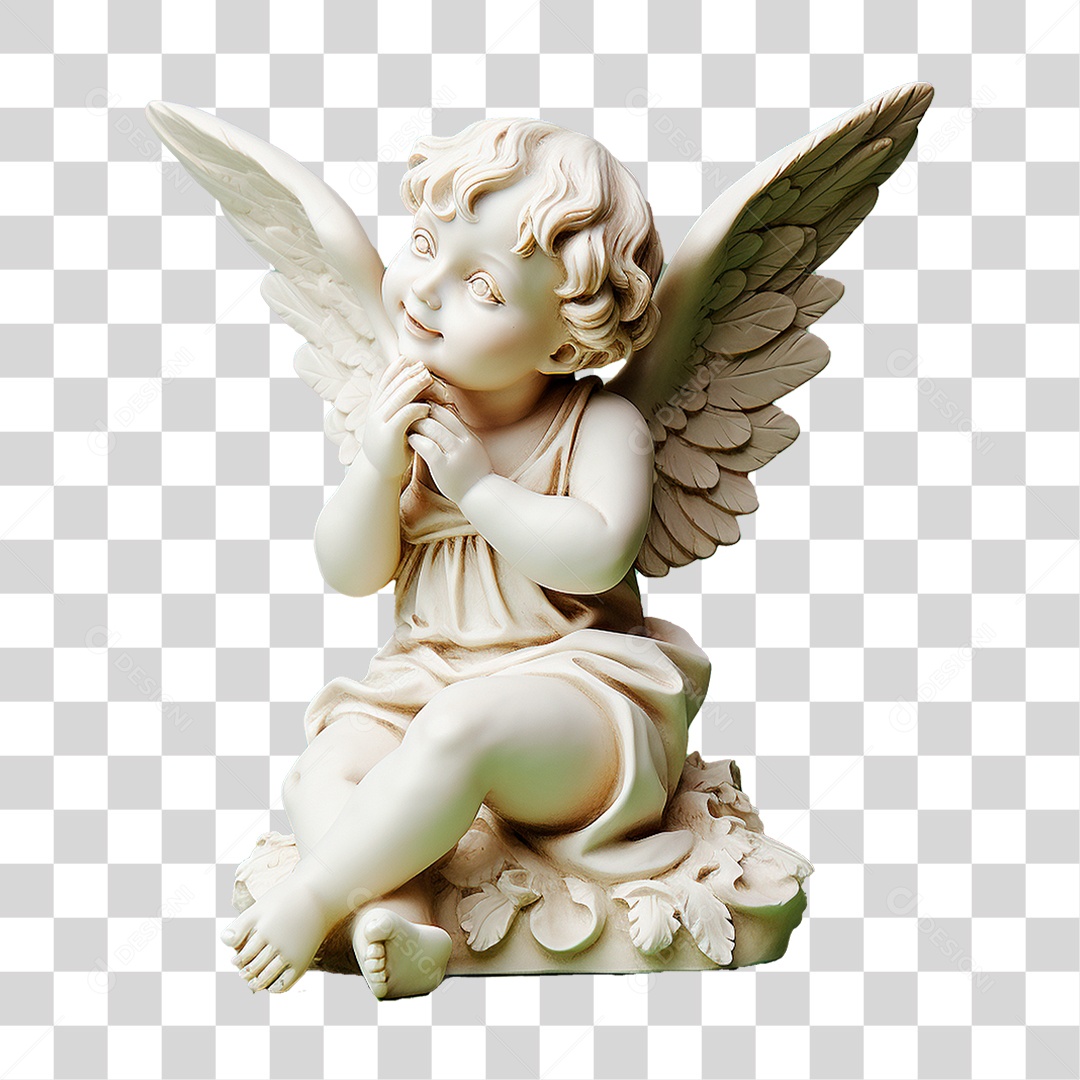 Estátua de Anjo Bebê Moldura PNG Transparente