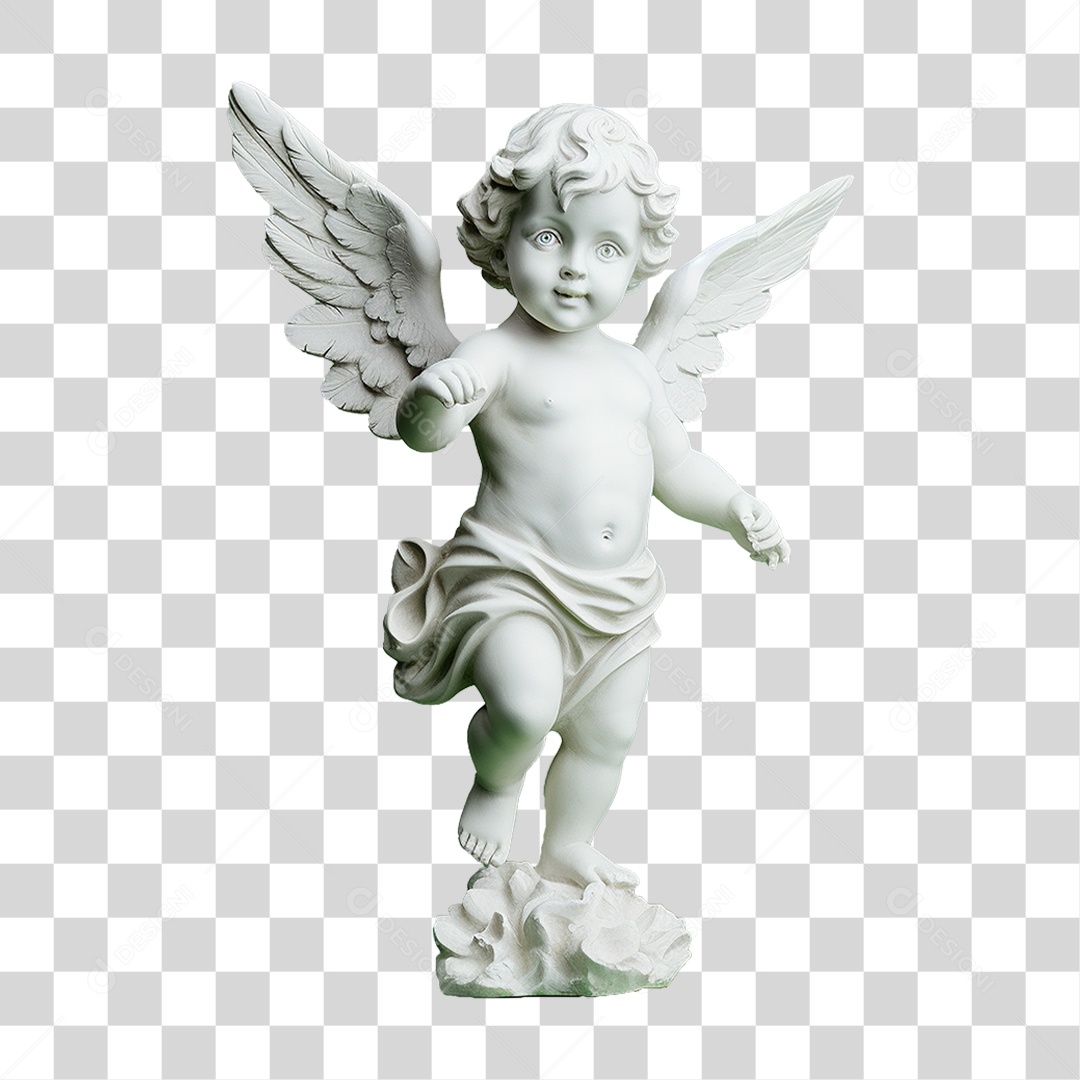 Estátua de Anjo Bebê Moldura PNG Transparente