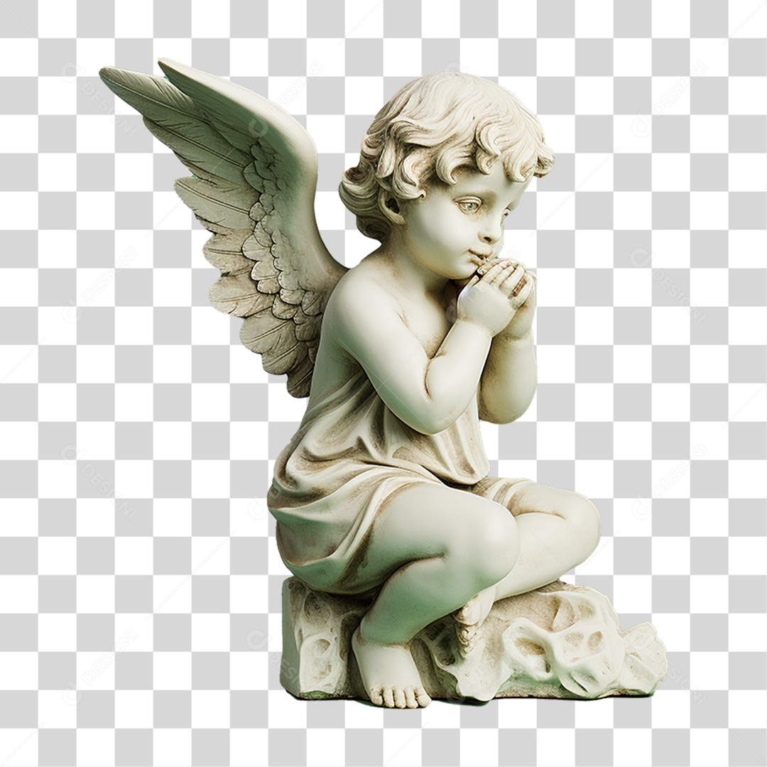 Estátua de Anjo Bebê Moldura PNG Transparente