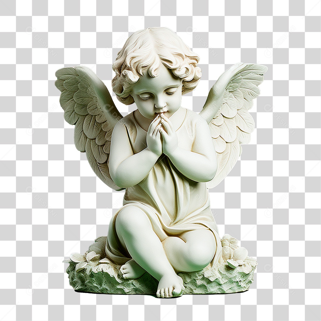 Estátua de Anjo Bebê Moldura PNG Transparente