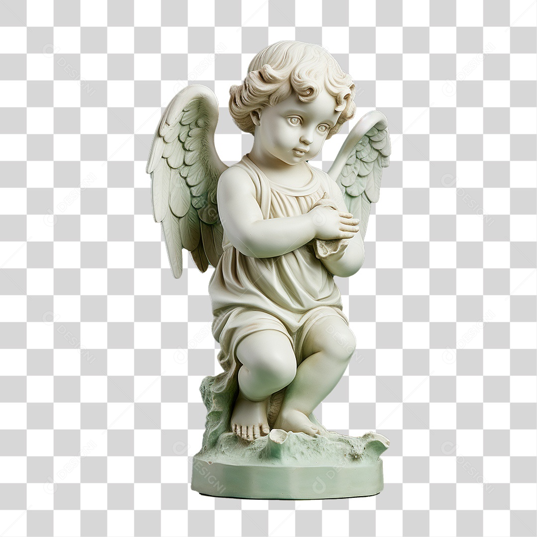 Estátua de Anjo Bebê Moldura PNG Transparente