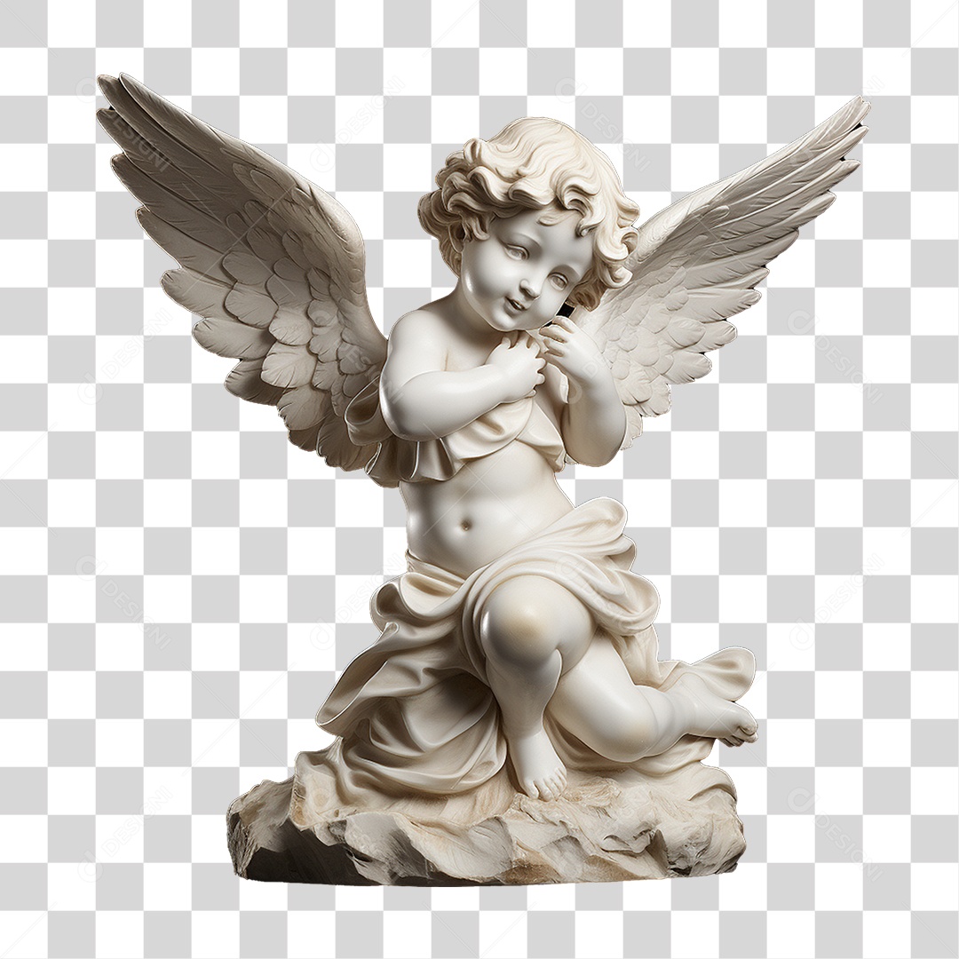 Estátua de Anjo Bebê Moldura PNG Transparente