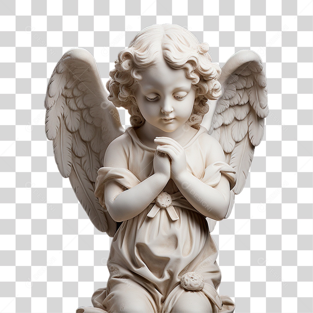 Estátua de Anjo Bebê Moldura PNG Transparente