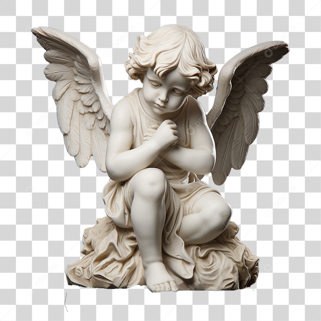 Estátua de Anjo Bebê Moldura PNG Transparente