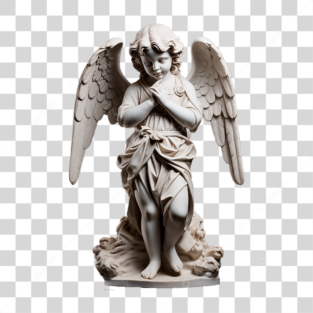 Estátua de Anjo Bebê Moldura PNG Transparente