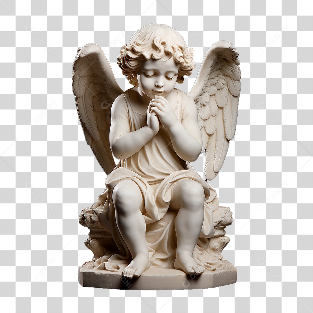 Estátua de Anjo Bebê Moldura PNG Transparente