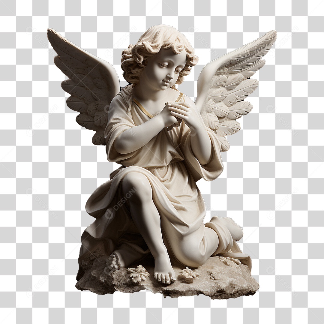 Estátua de Anjo Bebê Moldura PNG Transparente