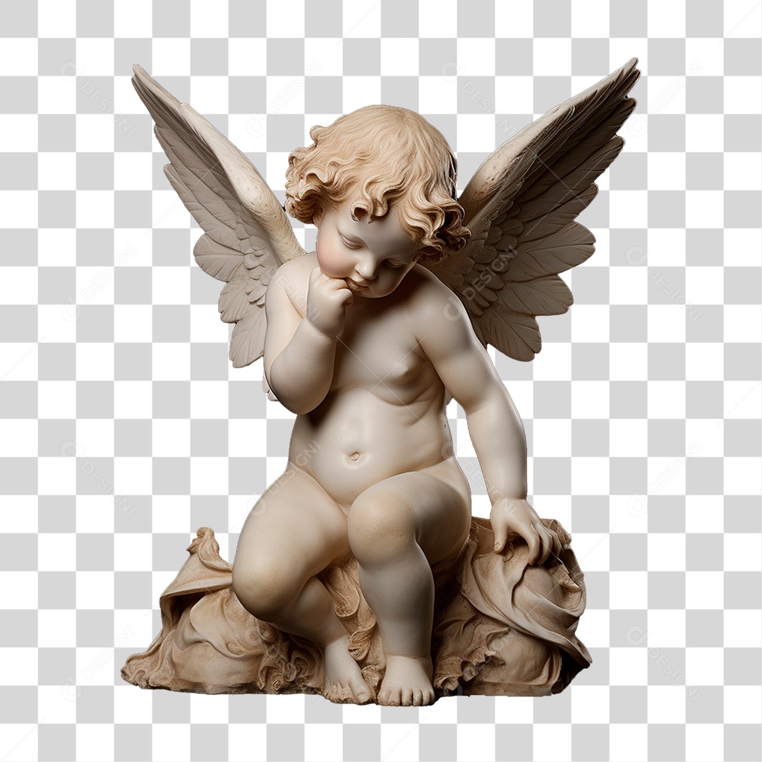 Estátua de Anjo Bebê Moldura PNG Transparente