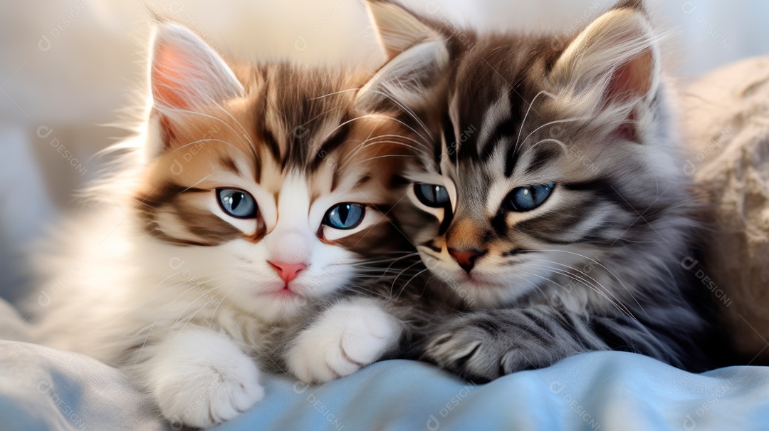 Gatinhos fofos deitado.