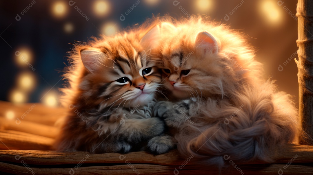 Gatinhos fofos deitado.