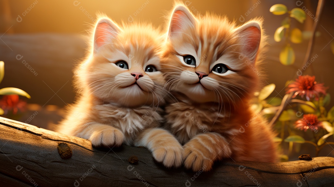 Gatinhos fofos deitado.