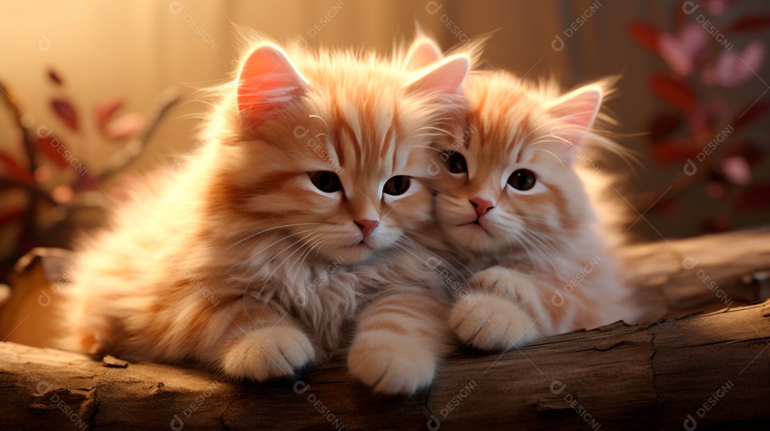 Gatinhos fofos deitado.