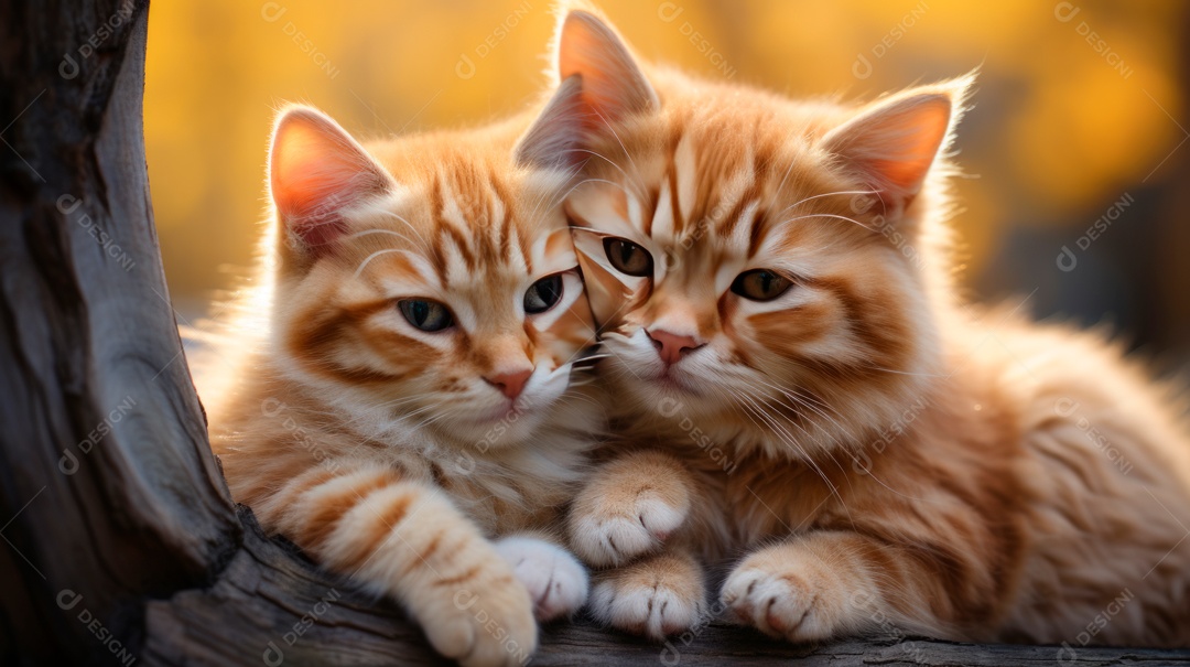 Gatinhos fofos deitado.