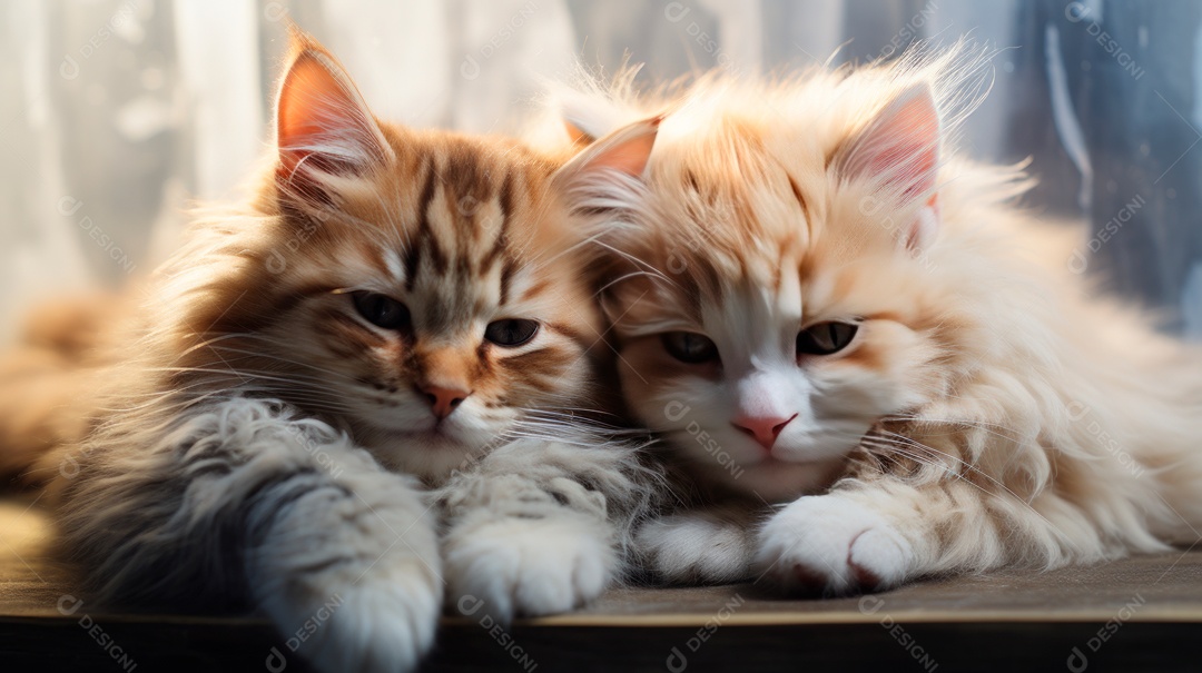 Gatinhos fofos deitado.