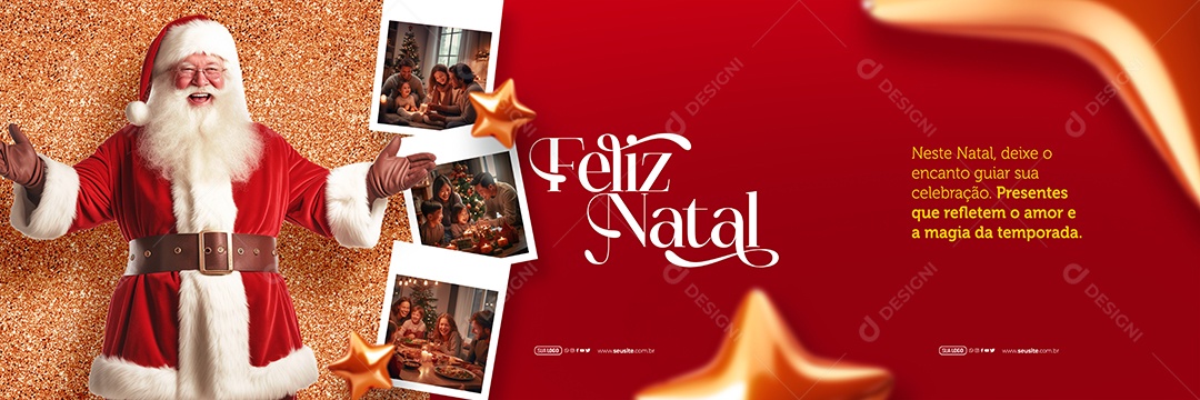Carrossel Feliz Natal Deixe o Encanto Guiar sua Celebração Social Media PSD Editável