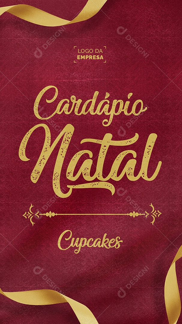 Feliz Natal Cardápio CupcakesSocial Media PSD Editável