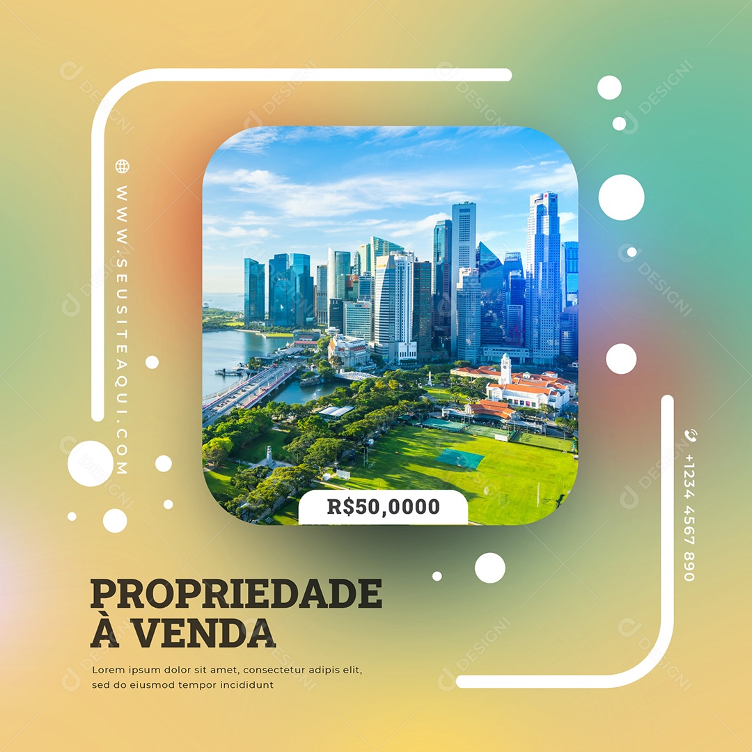 Social Media Propriedade à Venda PSD Editável