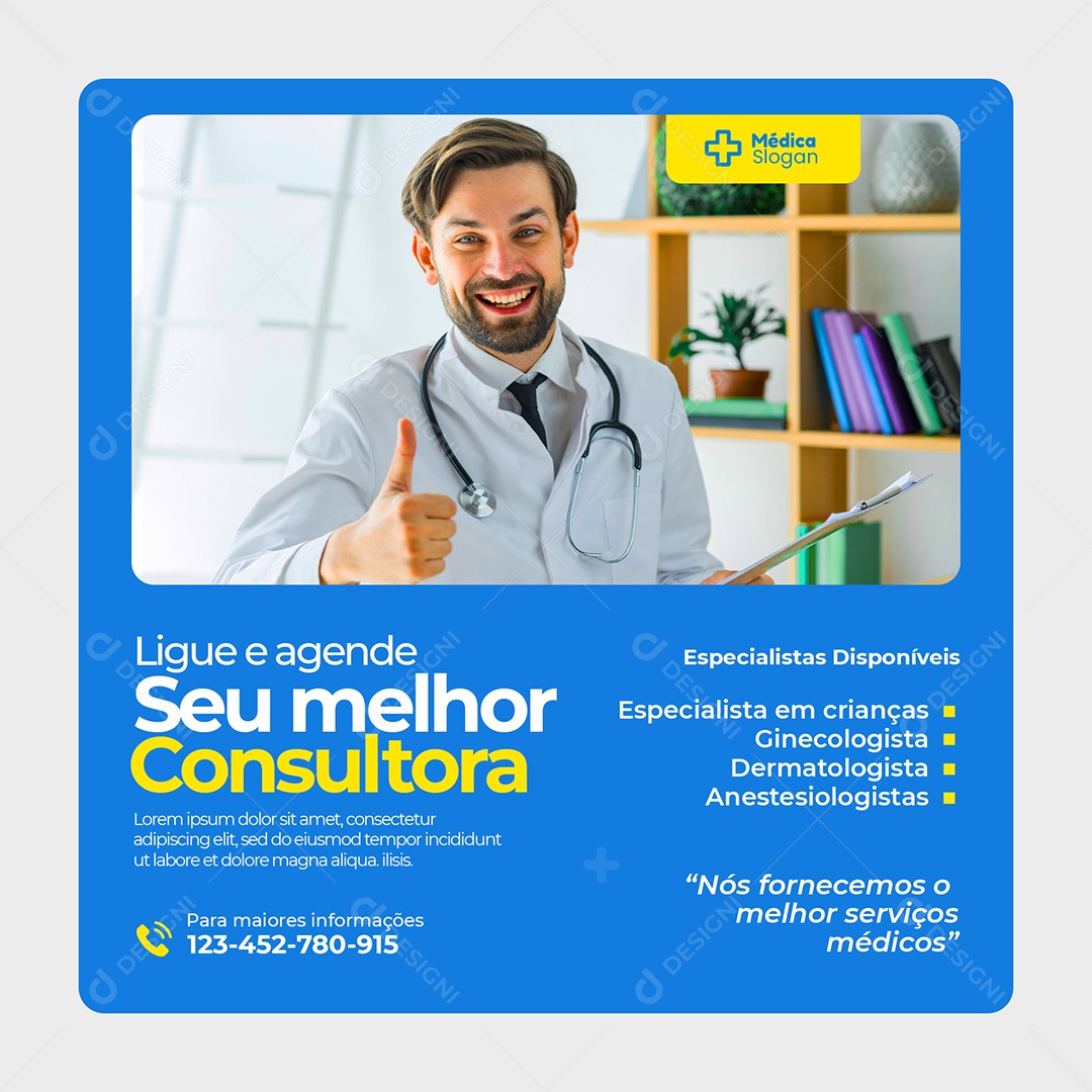 Social Media Melhor Consultora Hospital PSD Editável