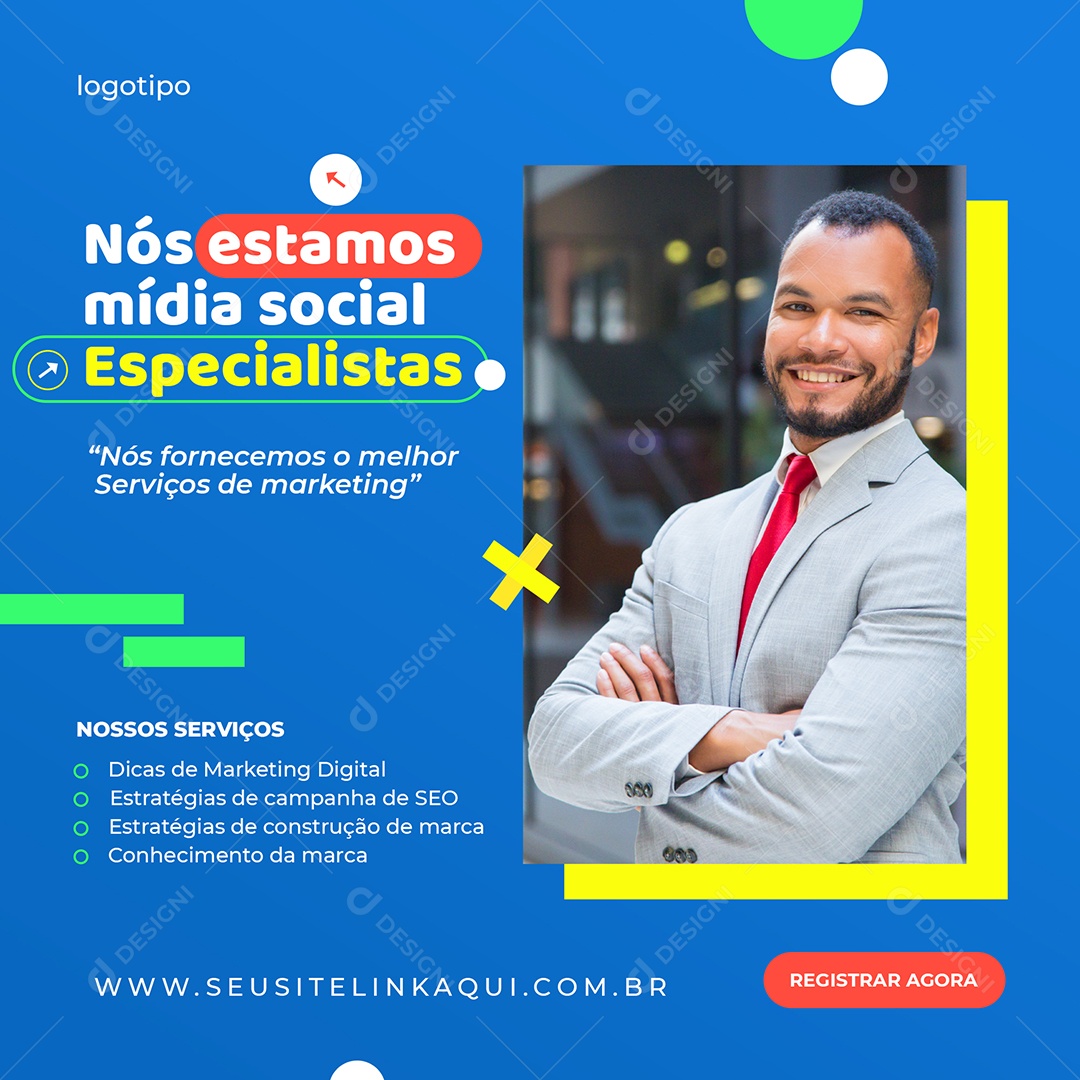 Social Media O Melhor Serviço De Marketing PSD Editável