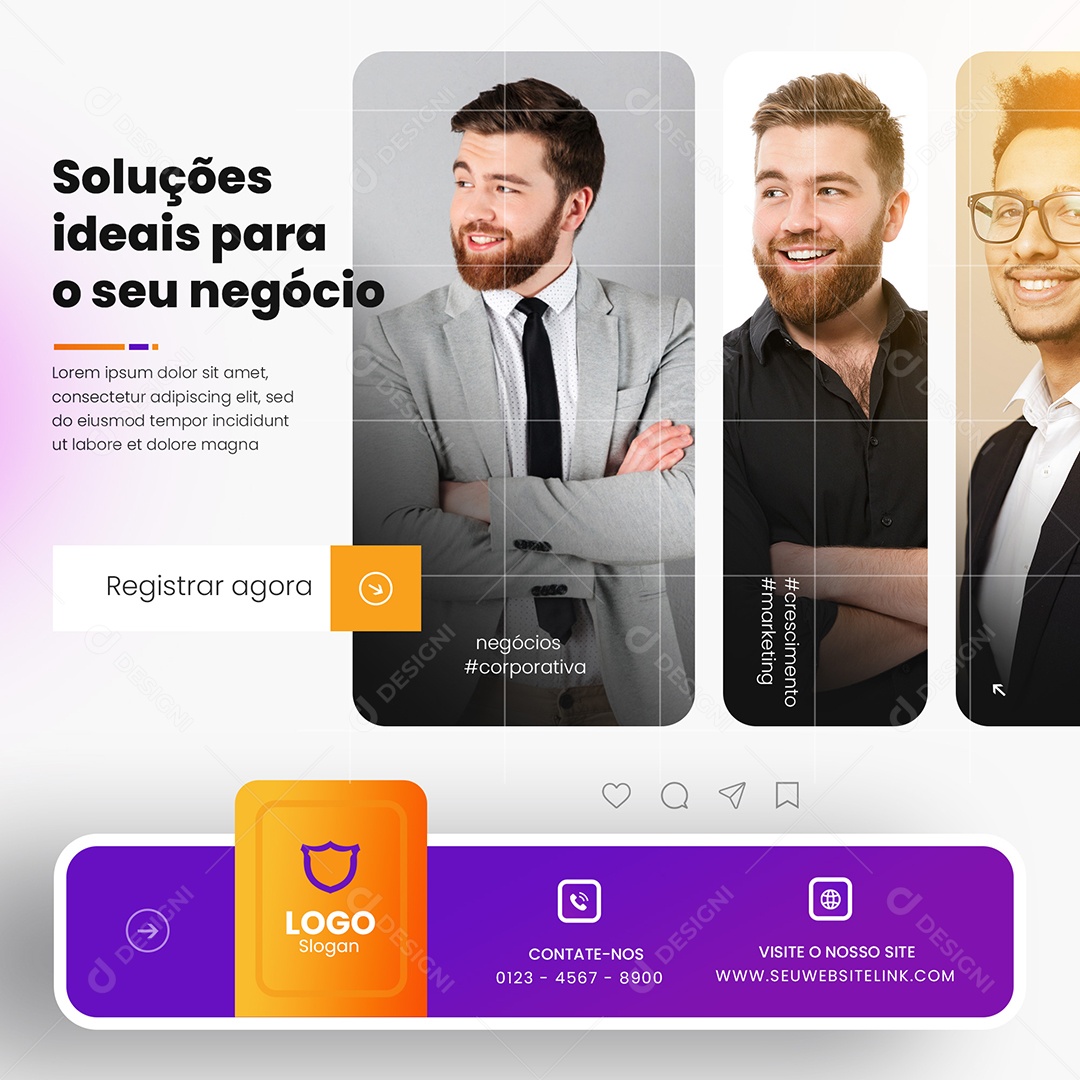 Social Media Marketing Digital Soluções Para o Seu Negócio PSD Editável