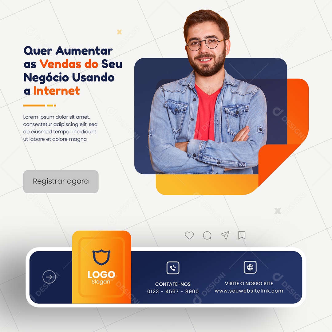 Social Media Quer Aumentar As Vendas Do Seu Négocio Marketing PSD Editável