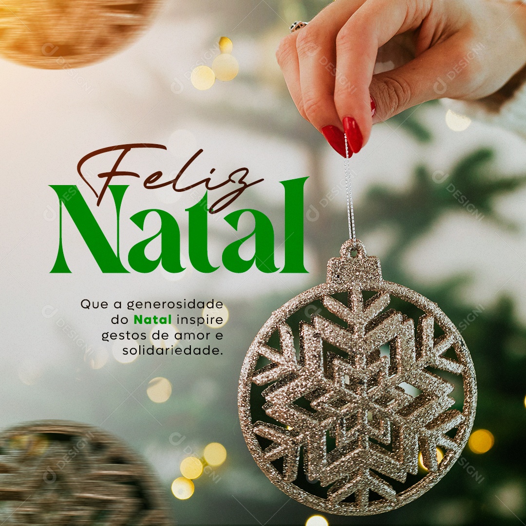 Feliz Natal Que a Generosidade do Natal Inspire Gestos de Amor Social Media PSD Editável