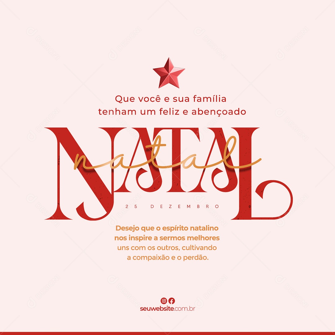 Cultivando a Compaixão e o Perdão Feliz Natal Social Media PSD Editável