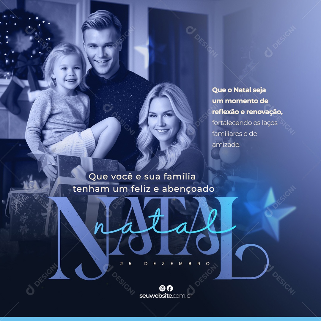 Social Media Momento De Reflexão e Renovação Feliz Natal PSD Editável