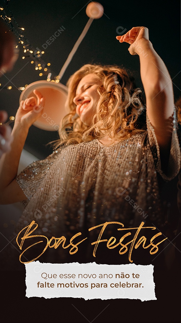 Story Boas Festas que esse Novo Ano não te Falte Motivos para Celebrar Social Media PSD Editável