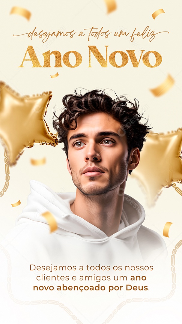 Story Desejamos a Todos Um Feliz Ano Social Media PSD Editável