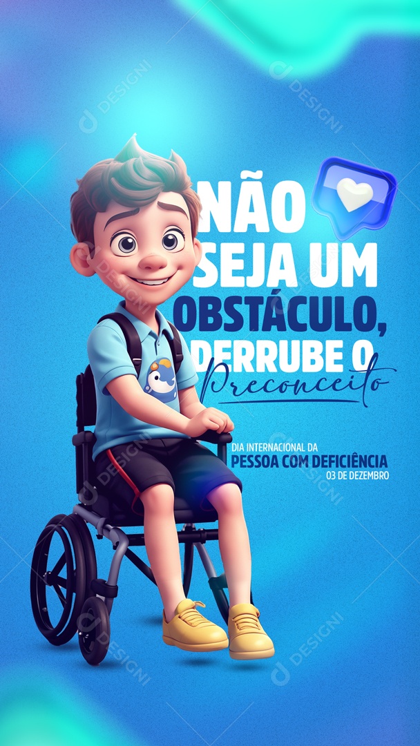 Social Media Story Não Seja Um Obstáculo Derrube o Preconceito PSD Editável