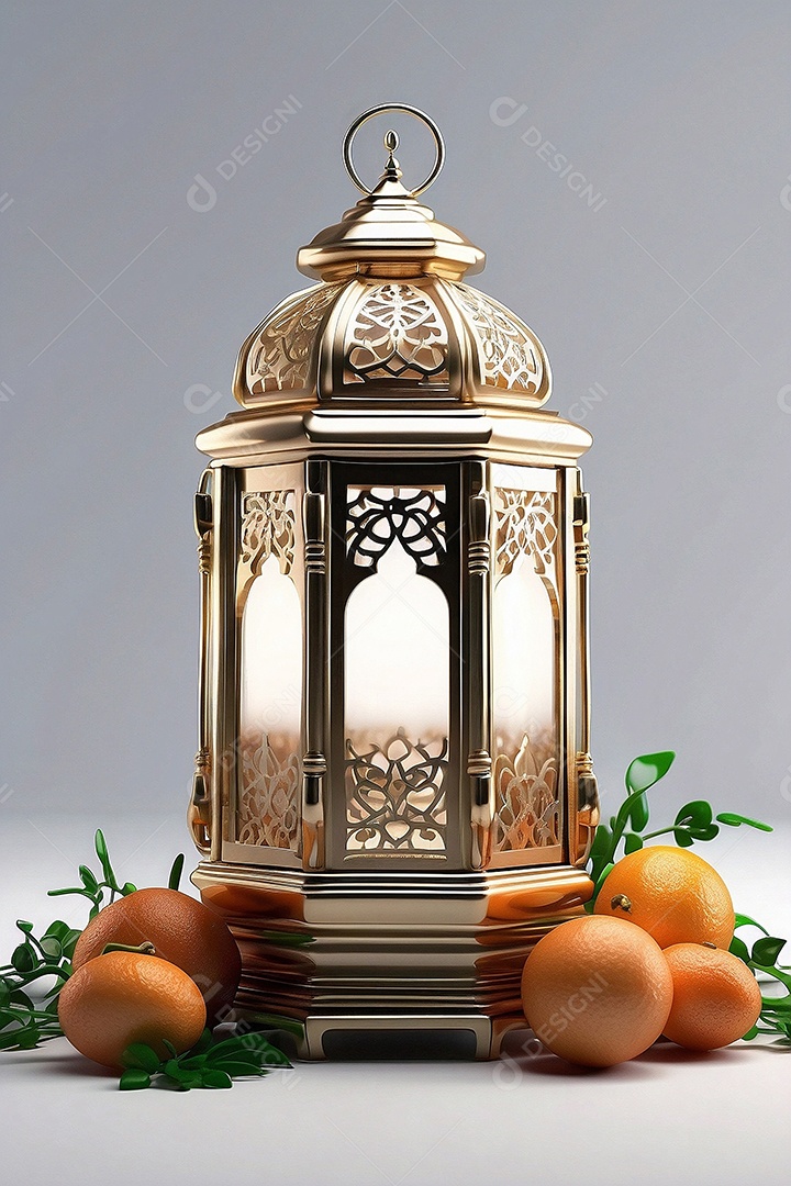 Ramadã  família comemorando na sala de estar com uma mesa cheia de fruta