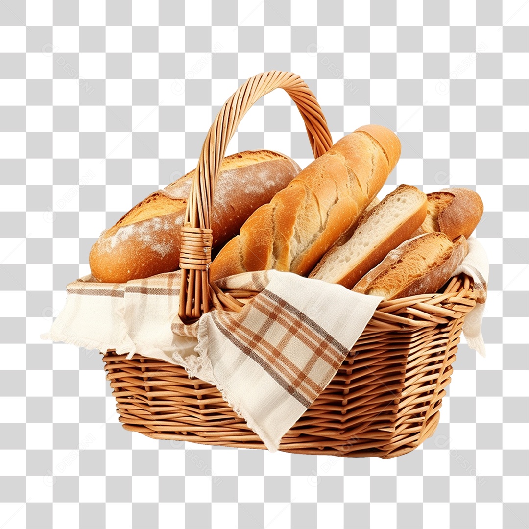 Cesta de Pães PNG Transparente